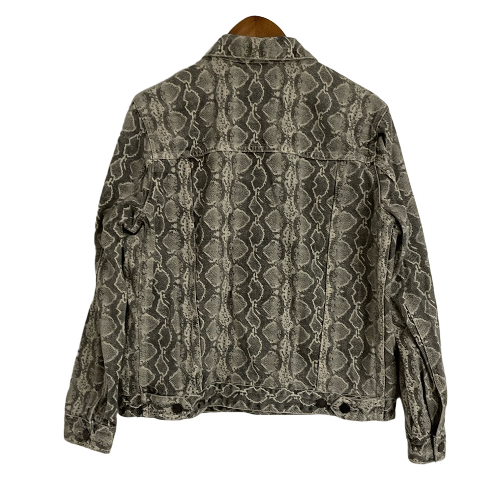 BLANKNYC Snake Print Denim Trucker Jacket Size Large - Picture 3 of 6